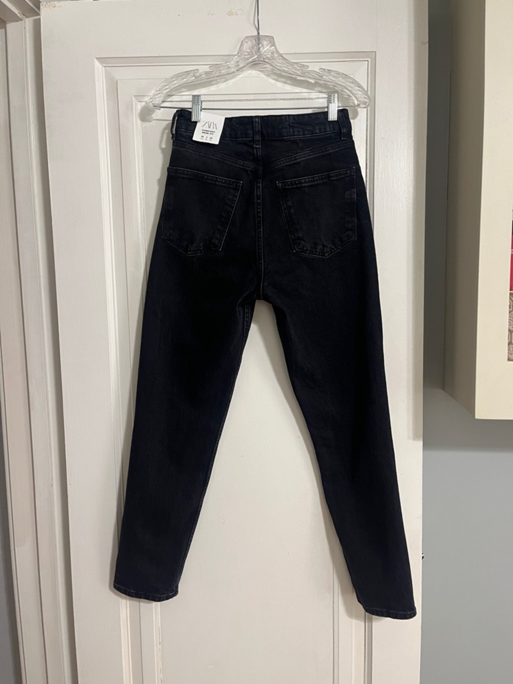 NWT | ZARA Black High-Rise Ankle Straight Jeans - Picture 6 of 6